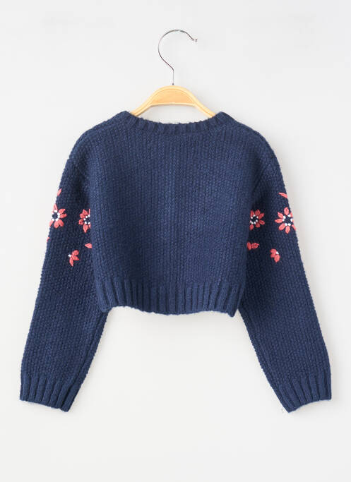 Gilet manches longues maille tricot bleu BOBOLI fille