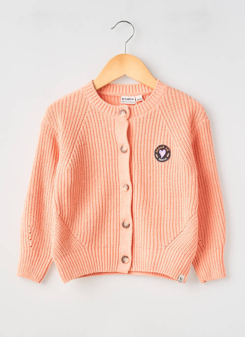 Gilet manches longues maille tricot orange GARCIA fille