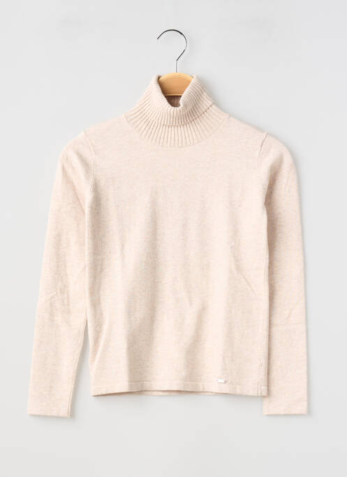 Pull col roulé coupe cintrée manches longues beige MAYORAL fille