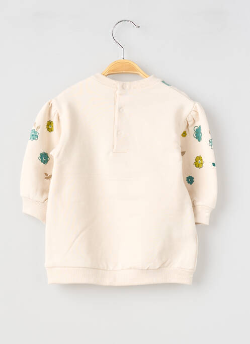 Robe mi-longue fermeture pressionnée manches longues beige MAYORAL fille