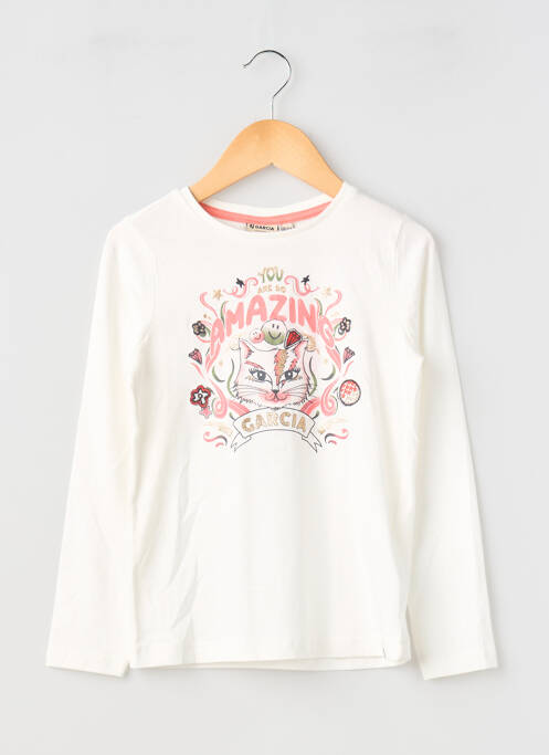 T-shirt coupe cintrée manches longues blanc GARCIA fille