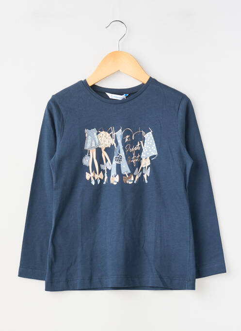 T-shirt stretch manches longues bleu MAYORAL fille