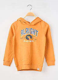 Sweat-shirt à capuche stretch manches longues orange GARCOA garcon
