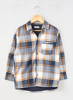 Chemise manches longues imprimé écossais bleu MAYORAL garçon