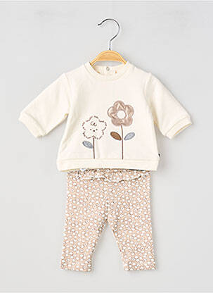 Ensemble pantalon broderie beige MAYORAL fille