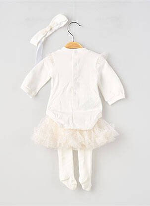 Ensemble jupe manches longues blanc MAYORAL fille