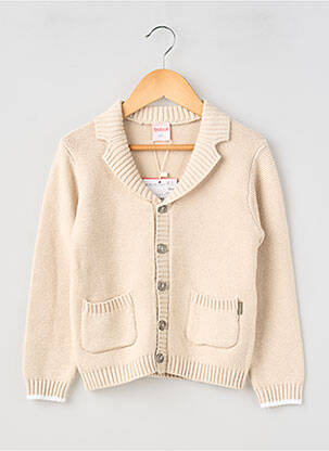 Gilet manches longues fermeture boutonnée sur le devant beige BOBOLI garcon