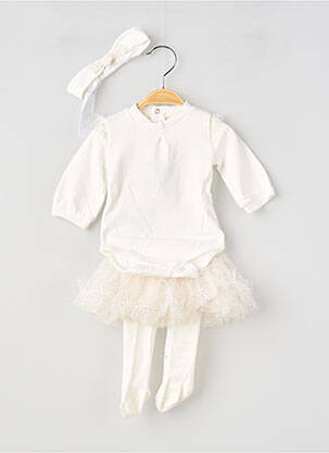 Ensemble jupe manches longues blanc MAYORAL fille