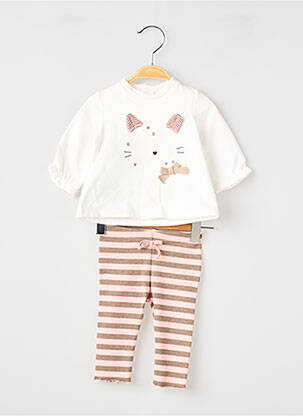 Ensemble pantalon broderie beige MAYORAL fille