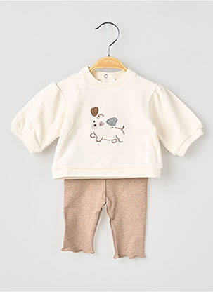 Ensemble pantalon broderie beige MAYORAL fille