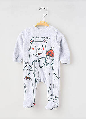 Pyjama fermeture pressionnée gris BOBOLI garcon