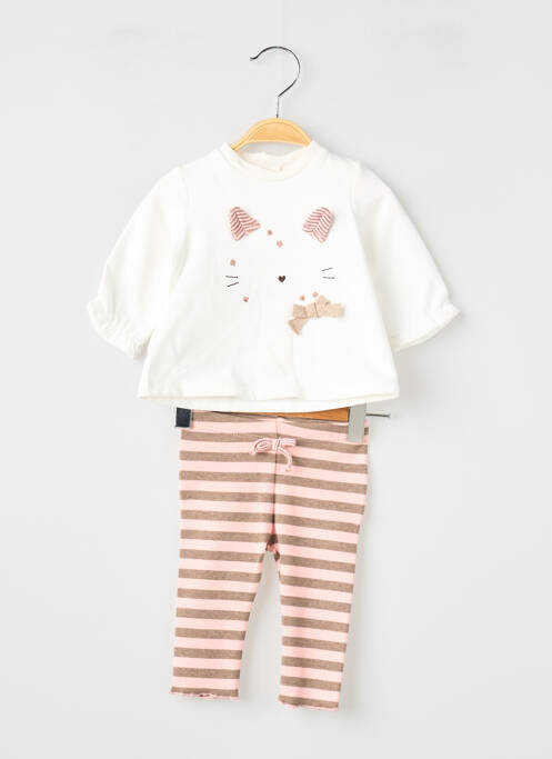 Ensemble pantalon broderie beige MAYORAL fille