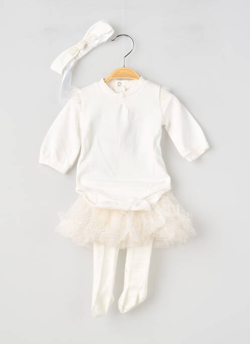 Ensemble jupe manches longues blanc MAYORAL fille