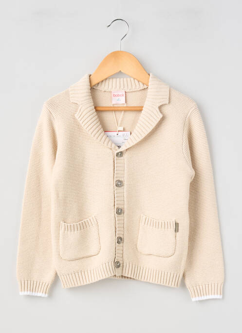Gilet manches longues fermeture boutonnée sur le devant beige BOBOLI garcon