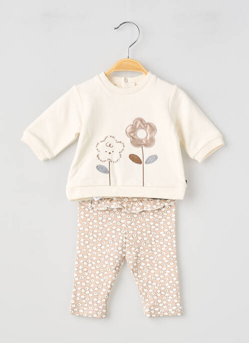 Ensemble pantalon broderie beige MAYORAL fille
