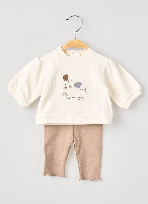 Ensemble pantalon broderie beige MAYORAL fille