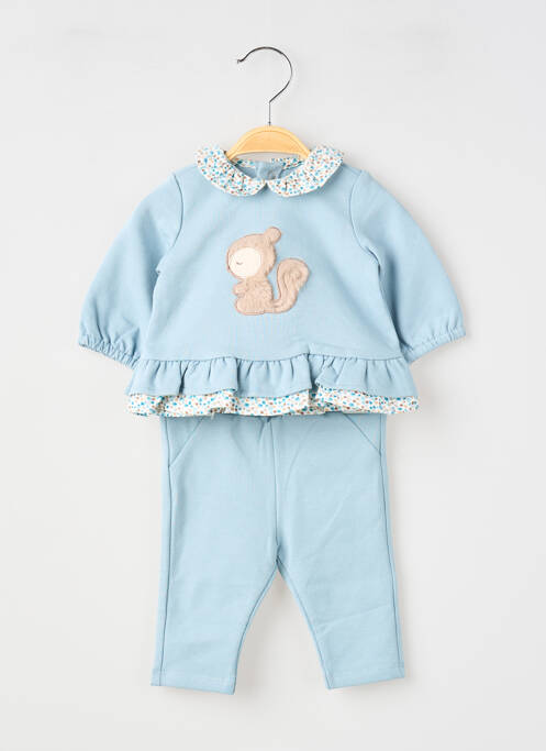 Ensemble pantalon broderie bleu MAYORAL fille