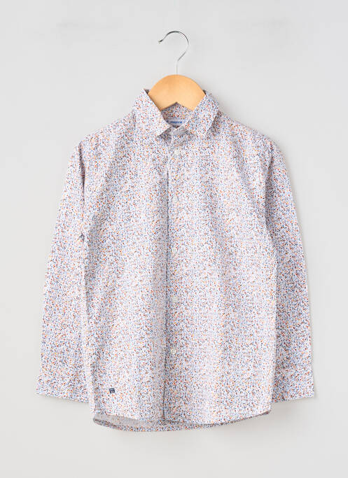 Chemise manches longues tissage popeline bleu MAYORAL garcon