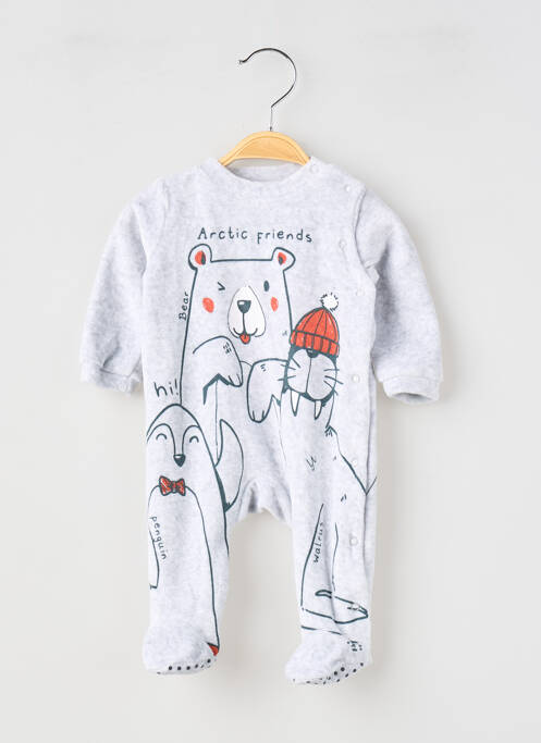 Pyjama fermeture pressionnée gris BOBOLI garcon