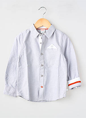 Chemise manches longues coupe droite bleu BOBOLI garçon