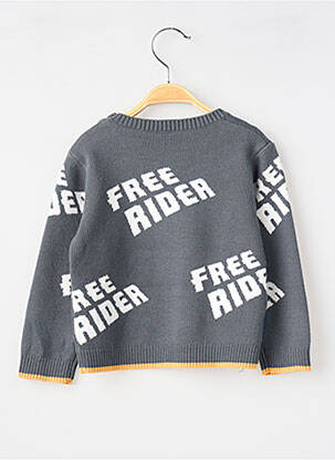Pull coupe droite manches longues gris BOBOLI garçon