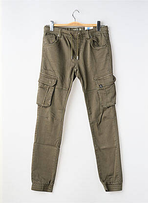 Pantalon cargo stretch taille ajustable vert GARCIA garçon