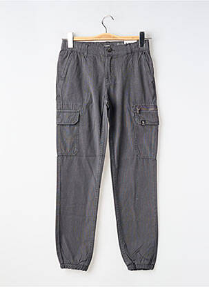 Pantalon cargo tissage popeline taille ajustable gris GARCIA garçon