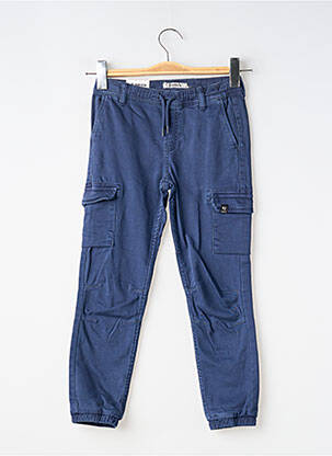 Pantalon cargo tissage popeline taille ajustable bleu GARCIA garcon
