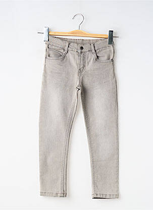 Jeans coupe slim stretch taille ajustable gris BOBOLI garçon