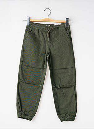 Pantalon droit fermeture liens à nouer taille ajustable vert GARCIA garçon