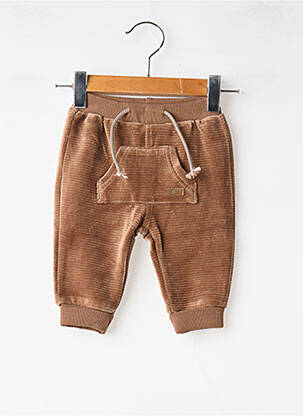 Pantalon droit fermeture liens à nouer taille élastique marron MAYORAL garçon