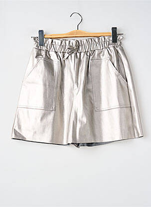 Short taille haute taille élastique argent MAYORAL fille
