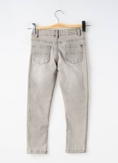 Jeans coupe slim fermeture zippée sous rabat pressionné taille ajustable gris BOBOLI garcon