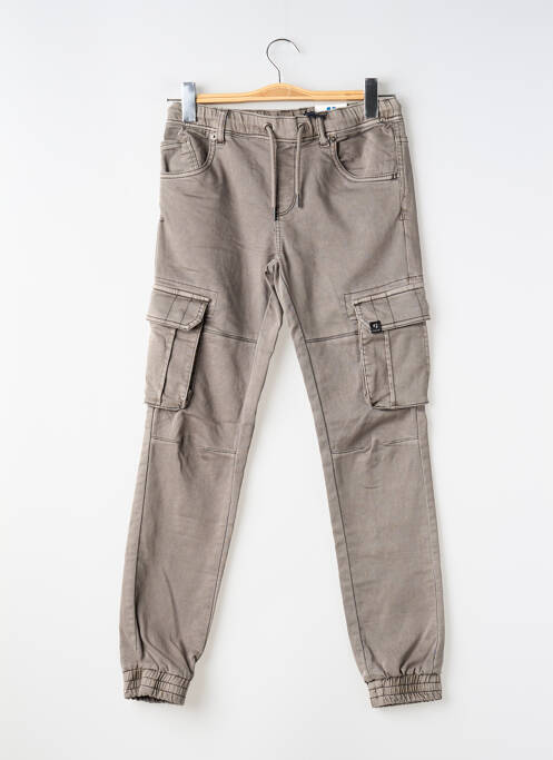 Pantalon cargo tissage popeline taille ajustable gris GARCIA garcon