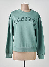 Sweat-shirt stretch manches longues vert LE TEMPS DES CERISES femme