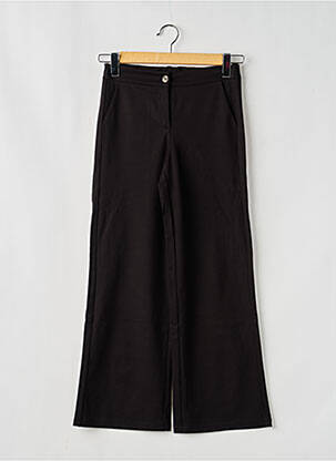 Pantalon droit fermeture zippée sous rabat boutonné taille élastique noir GARCIA fille