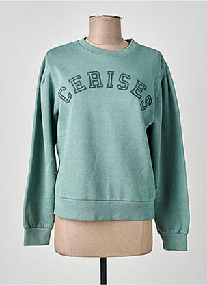 Sweat-shirt stretch manches longues vert LE TEMPS DES CERISES femme