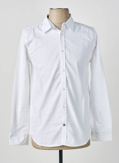 Chemise manches longues tissage popeline blanc BOBOLI garcon