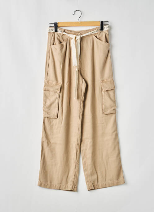 Pantalon cargo coupe droite taille normale beige LE TEMPS DES CERISES femme