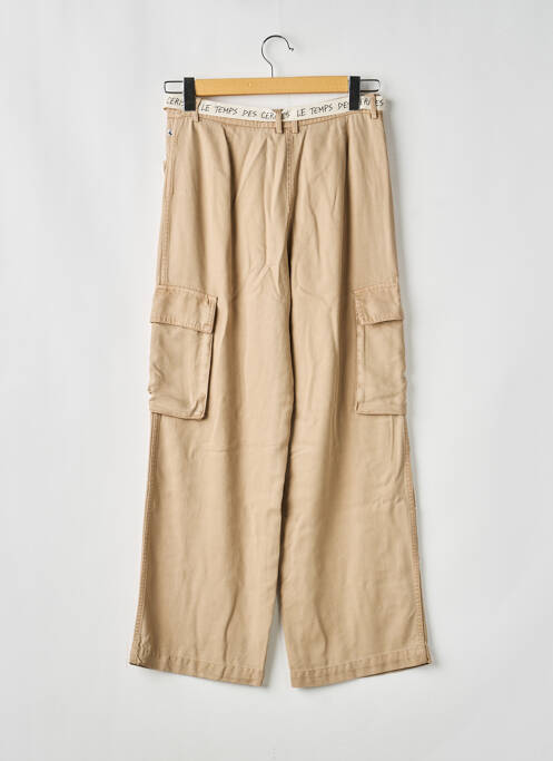 Pantalon cargo coupe droite taille normale beige LE TEMPS DES CERISES femme