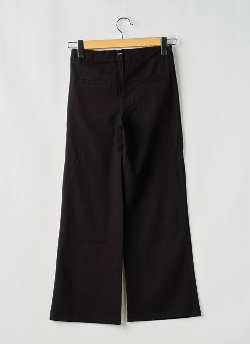 Pantalon droit tissage popeline taille élastique noir GARCIA fille