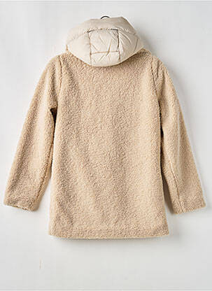Manteau long coupe droite a capuche beige GARCIA fille