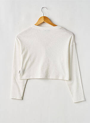 Gilet manches longues coupe droite blanc GARCIA fille