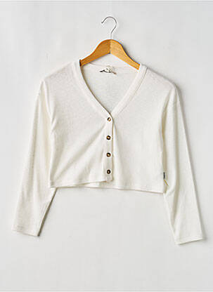 Gilet manches longues coupe droite blanc GARCIA fille