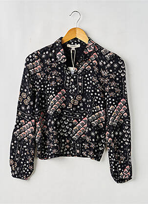 Chemisier coupe droite manches longues noir GARCIA fille