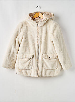 Manteau court coupe droite a capuche beige MAYORAL fille