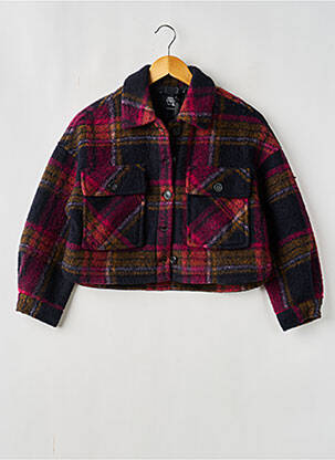 Manteau court coupe droite sans capuche violet LE TEMPS DES CERISES fille