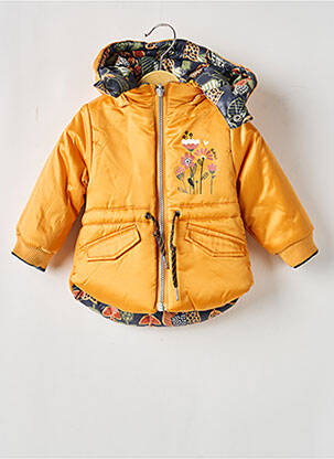 Parka fermeture zippée sur le devant a capuche jaune BOBOLI fille