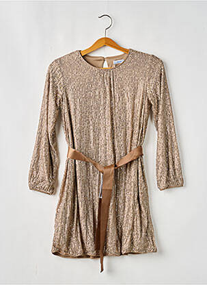 Robe mi-longue col rond manches longues or MAYORAL fille