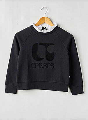 Sweat-shirt manches longues manches longues noir LE TEMPS DES CERISES fille